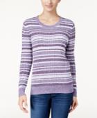 Karen Scott Striped Marled Sweater, Only At Macy's