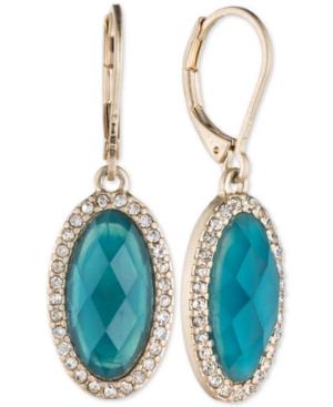 Lonna & Lilly Large Oval Stone And Pave Drop Earrings