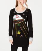 Hooked Up By Iot Juniors' Sequined Outer Space Sweater Dress