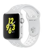 Apple Watch Nike+ 42mm Silver Aluminum Case With Pure Platinum/white Nike Sport Band Mq192ll A