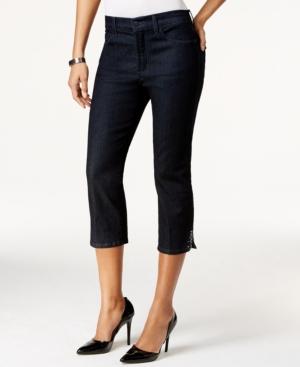 Nydj Petite Ariel Dark Enzyme Wash Cropped Jeans