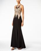 Xscape Petite Embroidered Mesh Mermaid Gown