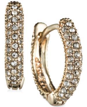 Judith Jack Gold-tone Marcasite Huggie Hoop Earrings