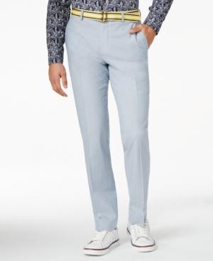 Bar Iii Light Blue Chambray Slim-fit Pants, Only At Macy's