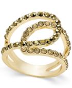 Inc International Concepts Gold-tone Yellow Crystal Open Overlay Ring, Only At Macy's