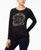 Style & Co Embroidered Sweatshirt, Created For Macy's