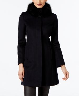 Via Spiga Fox-fur-collar Walker Coat