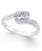 Two Souls, One Love Diamond Two-stone Engagement Ring (1/2 Ct. T.w.) In 14k White Gold