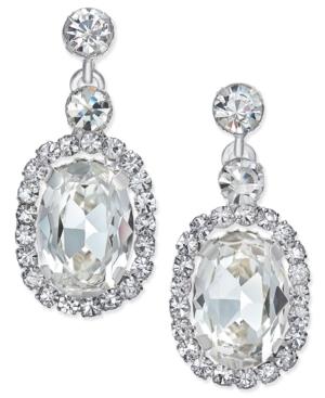 Inc International Concepts Silver-tone Crystal Oval Drop Earrings, Only At Macy's