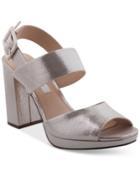 Nina Athena Slingback Block Heel Platform Evening Sandals Women's Shoes