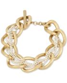 Kenneth Cole New York Two-tone Woven Chain Link Bracelet