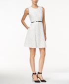 Calvin Klein Sleeveless Belted Fit & Flare Dress