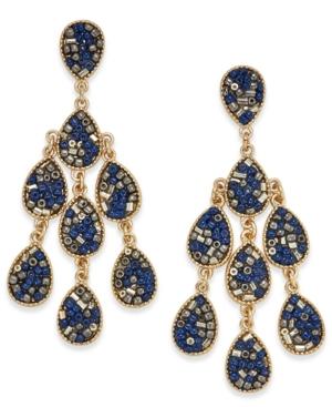 Inc International Concepts Gold-tone Beaded Teardrop Chandelier Earrings, Created For Macy's