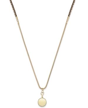M. Haskell For Inc Gold-tone Braided Cord Long Length Pendant Necklace