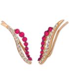 Le Vian Ruby (3/4 Ct. T.w.) & Diamond (1/2 Ct. T.w.) Ear Climbers In 14k Rose Gold