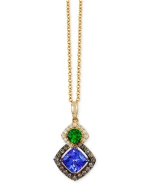 Le Vian Chocolatier Neo Geo Multi-gemstone (1-1/5 Ct. T.w.) And Diamond (1/4 Ct. T.w.) Pendant Necklace In 14k Gold, Only At Macy's