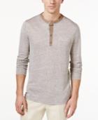 Tasso Elba Men's Marled Henley Shirt, Only At Macy's