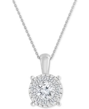 Trumiracle Diamond Cluster Pendant Necklace (3/4 Ct. T.w.) In 14k White Gold