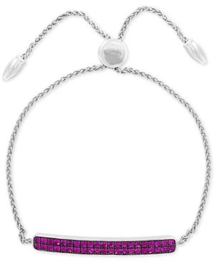 Effy Ruby Cluster Bolo Bracelet (1-1/10 Ct. T.w.) In Sterling Silver