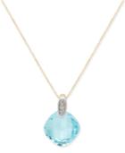 Aquamarine (8-3/4 Ct. T.w.) & Diamond Accent 18 Pendant Necklace In 14k Gold