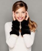 The Fur Vault Knitted Mink Fur Fingerless Gloves