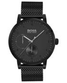 Boss Hugo Boss Men's Oxygen Black Stainless Steel Mesh Bracelet Watch 42mm