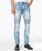 Reason Men's Mulberry Slim-fit Ripped Moto Jeans