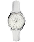 Fossil Women's Tailor White Leather Strap Watch 35mm