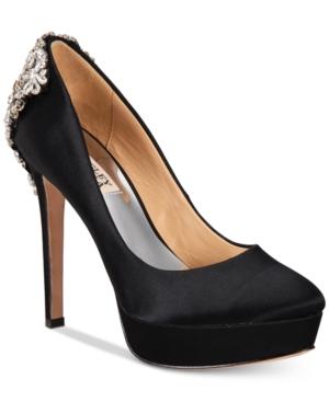 Badgley Mischka Viola Embellished Platform Evening Pumps Women's Shoes