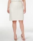 Calvin Klein Plus Size Sequined Tweed Pencil Skirt