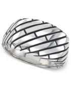 Esquire Men's Jewelry Patterned Ring In Sterling Silver, Only At Macy's