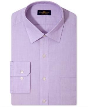 Club Room Estate Dress Shirt, Wrinkle Resistant Lavender Solid Long-sleeved Shirt