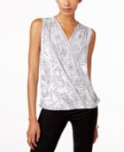 Inc International Concepts Printed Surplice Top, Created For Macy's