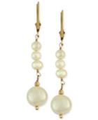Effy Cultured Freshwater Pearl Earrings (4-1/2mm And 10mm) In 14k Gold