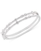 Givenchy Silver-tone Crystal Double-row Bangle Bracelet
