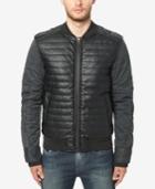 Buffalo David Bitton Men's Quilted Faux Leather Bomber Jacket