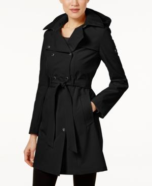 Calvin Klein Petite Hooded Belted Trench Coat