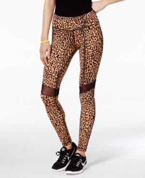 Material Girl Active Printed Mesh-inset Leggings, Only At Macy's