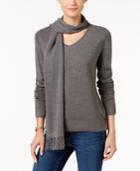 Karen Scott Embellished Scarf Sweater, Only At Macy's
