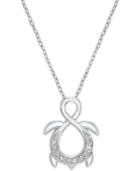 Diamond Infinity Turtle Pendant Necklace (1/10 Ct. T.w.) In Sterling Silver