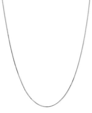 "14k White Gold Necklace, 18"" Plain Box Chain"