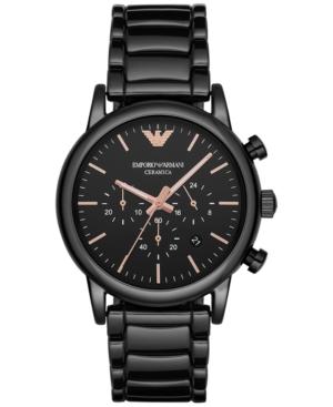 Emporio Armani Men's Chronograph Luigi Black Ceramic Bracelet Watch 43mm Ar1509