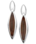 Nambe Marquise Stone Drop Earrings In Smoky Quartz And Sterling Silver, Only At Macy's