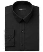 Bar Iii Men's Interchangeable Collar Fitted Black Night Sky Print Dress Shirt, Only At Macy's