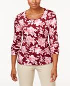 Karen Scott Print Long-sleeve T-shirt, Only At Macy's