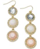 Inc International Concepts Gold-tone Stone And Crystal Pave Triple Drop Earrings, Only At Macy's