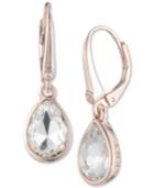 Dkny Rose Gold-tone Crystal Drop Earrings, Created For Macy's