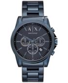 Ax Armani Exchange Men's Chronograph Outer Banks Blue-tone Stainless Steel Bracelet Watch 44mm Ax2512