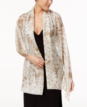 Calvin Klein Floral Metallic Wrap & Scarf In One