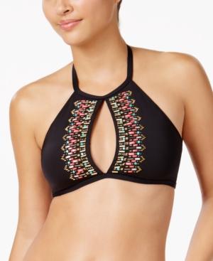 Kenneth Cole Reaction Sea Gypsy Beaded Keyhole Bikini Top Women's Swimsuit